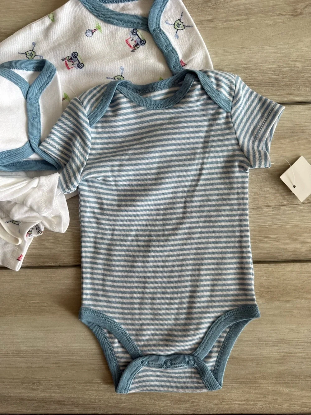 Little Me Golf Club 3-Pack Bodysuits Blue 3 Months NWT